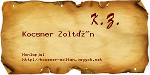 Kocsner Zoltán névjegykártya